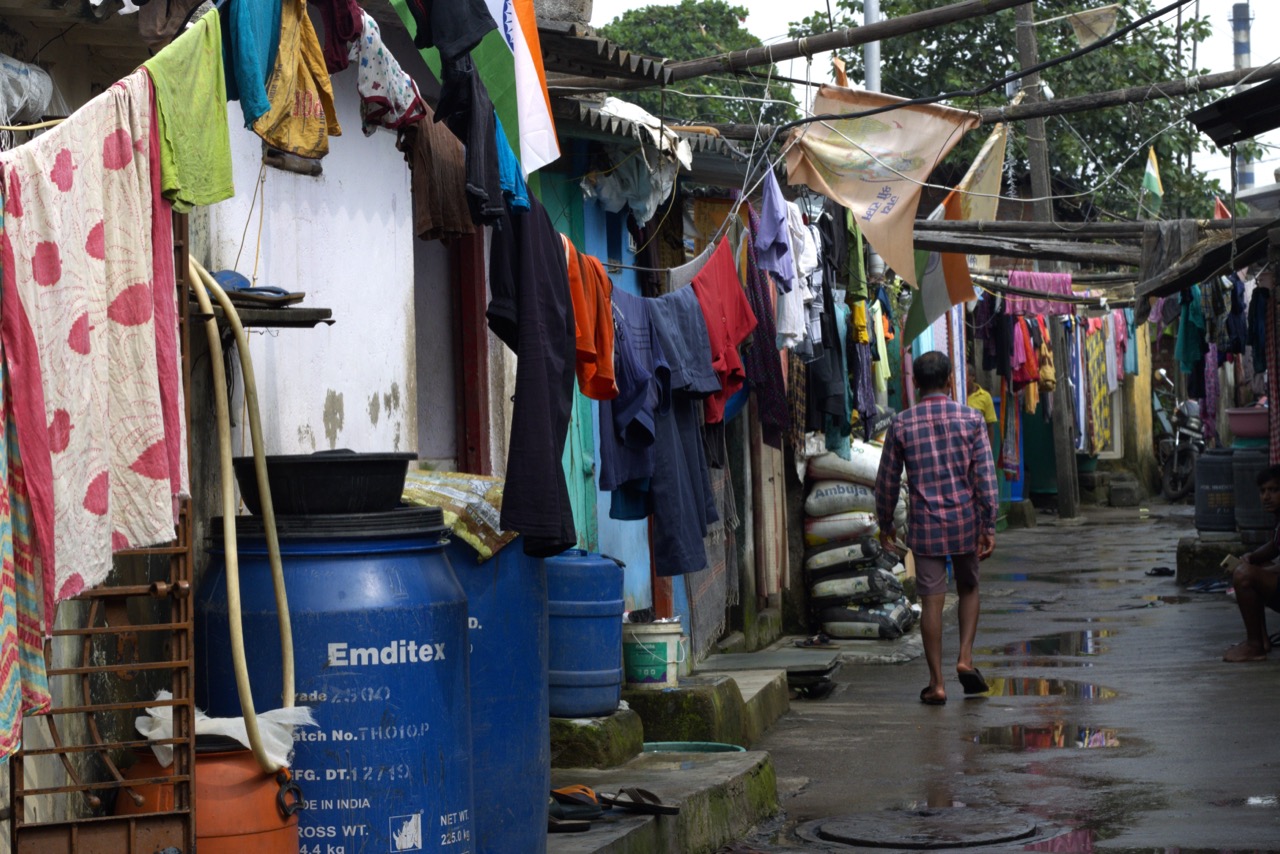 A typical view from a migrant workers’ settlement. Regular and uninterrupted access to water would help create better heat resilience at the household level.